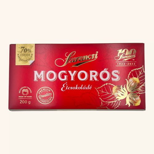 Szerencsi kézműves mogyorós étcsokoládé  200g